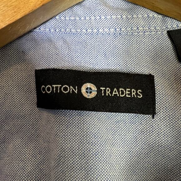 Cotton Traders Chambray Long Sleeve Button Up Shirt Mens M Blue 100% Cotton - Picture 5 of 7